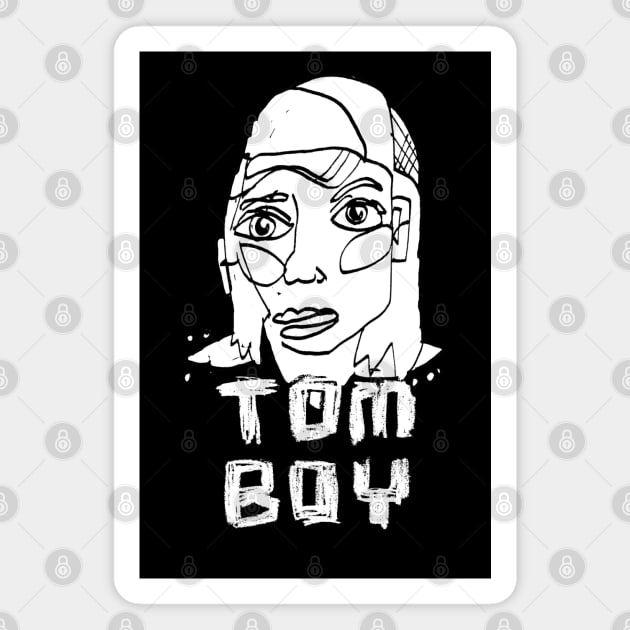 Baseball Cap Tomboy Girl Magnet by badlydrawnbabe